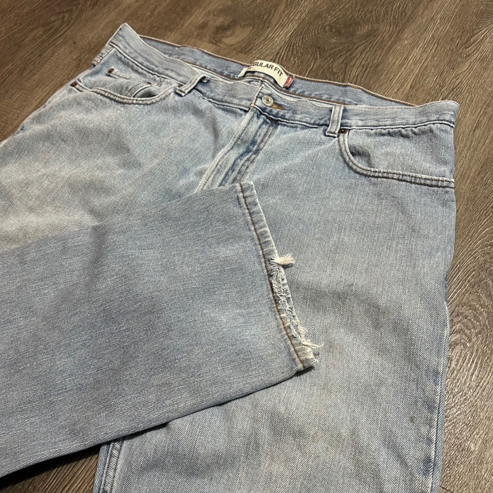 Levi's 505 Regular Fit Jeans 40x29 (Fits 40X28) Light Wash Blue Denim Cotton Y2K